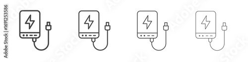 Power bank icon simple vector line art symbol