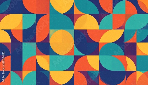 Geometric abstract pattern of vibrant colors
