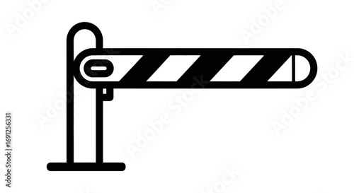 Black and white line drawing of a barrier gate arm.
