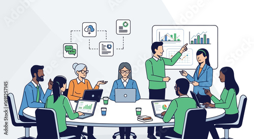 business people working in a meeting room
