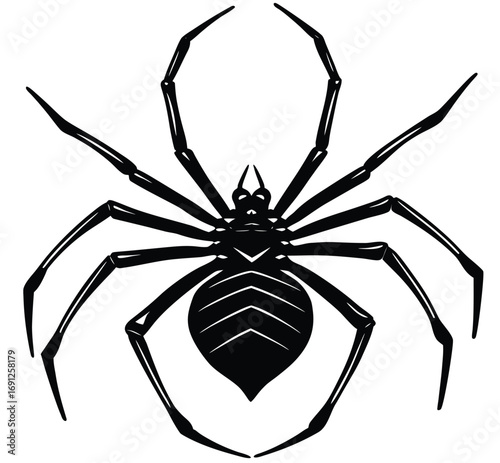 Black widow spider isolated on white background vector illustration
