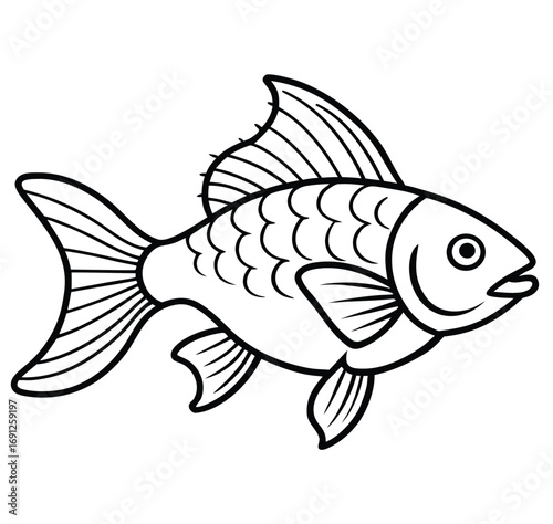 Fish vector illustration on white background