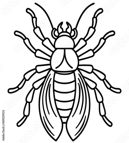 Vector illustrations of cartoon insects, arachnids, and other creepy crawly animals like spiders, mosquitos, and wasps in various designs
