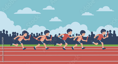 Relay Race Teamwork, Speed, and Victory on the Track