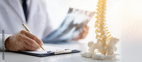 Doctor looking at x-ray of spine