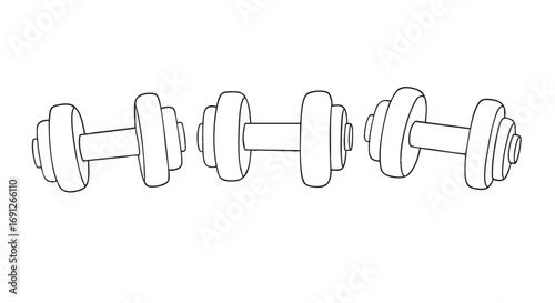 Dumbbell Illustrations Line Art Set for Fitness Designs