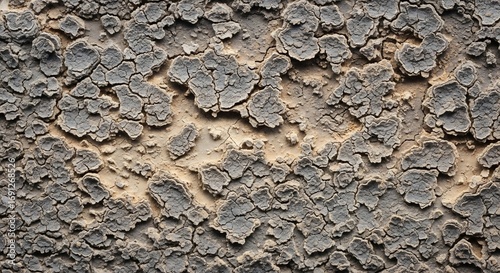 Intricate cracked earth texture offers a visually striking backdrop for environmental concepts.