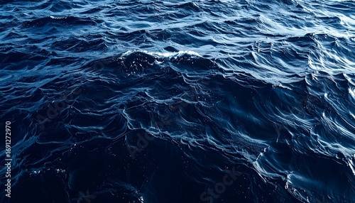 Deep blue ocean waves