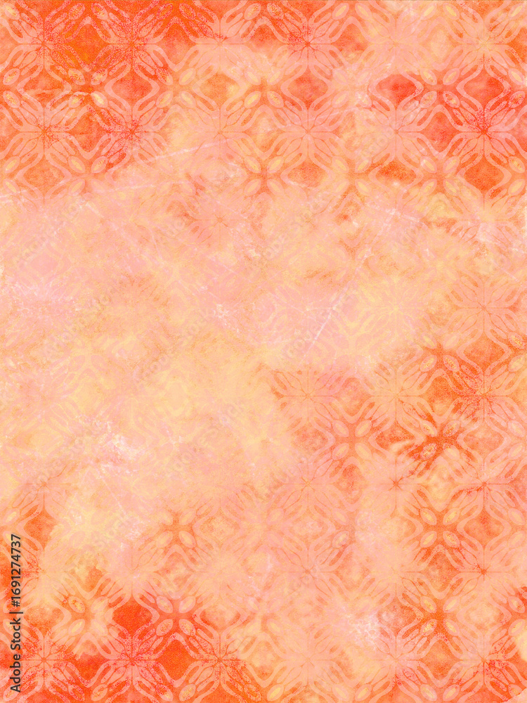 Fototapeta premium Scratched and distressed vintage floral Collage Wallpaper Background