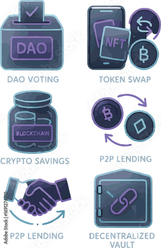 Cryptocurrency Finance Icons