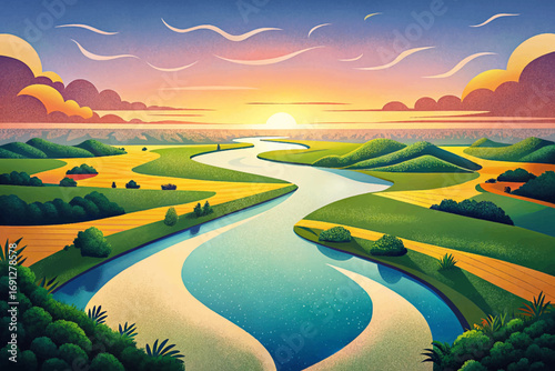 Mississippi River in USA, historic waterway, commerce, culture, delta wetlands, iconic American landscape