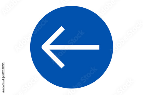 Free Download white back arrow button for web app logo website UI design flat white arrow icon over blue round transparent background - GFXLoad