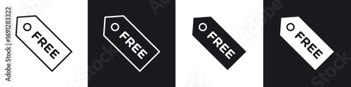 Free tag icons in flat and thin stroke style