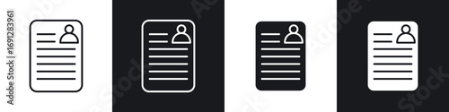 CV icons in flat and thin stroke style