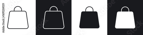 Bag icons in flat and thin stroke style