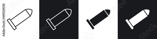 Bullet icons in flat and thin stroke style