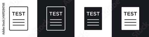 Test icons in flat and thin stroke style