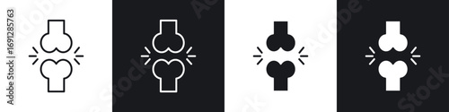 Joint icons in flat and thin stroke style