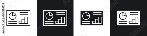 Dashboard icons in flat and thin stroke style