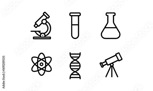 Scientific instruments outline: microscopes, telescopes, and lab equipment