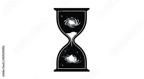 Cosmic hourglass symbolizing the vastness and passage of time
