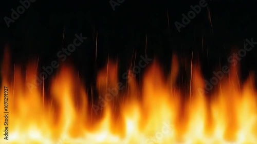 Dynamic flames dancing against a dark backdrop, perfect for fiery energy and intense visuals