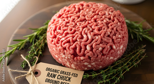 Fresh Organic Grass Fed Raw Chuck Ground Beef Ready For Cooking