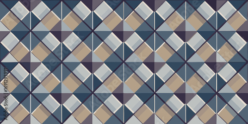 Geometric pattern of alternating colored diamonds forming a seamless repeating design with subtle shading