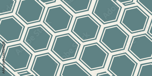 A repeating pattern of teal hexagons outlined in white diagonally across the entire image plane view