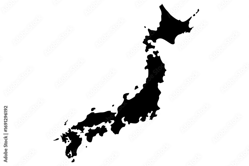 custom made wallpaper toronto digitalDetailed Vector Map of Japan in Black and White Silhouette Ideal for Geographic and Educational Purposes and Design Templates