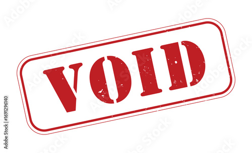Void stamp, Void sign on red ink, Void vector, Void sticker on white background