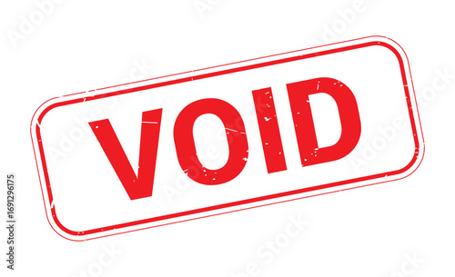 Red void stamp with distressed texture on white background indicating cancellation or invalidation of document or contract