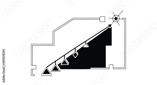 Abstract geometric representation of upward movement and progress
