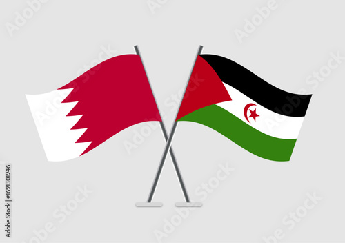 Bahrain and Western Sahara vector flags for cross-cultural communication
