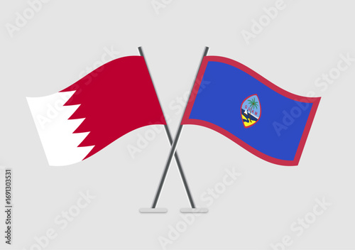 Bahrain and Guam vector flags with minimal color palette