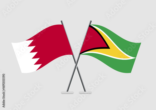 Bahrain and Guyana vector flags vector asset for graphic use