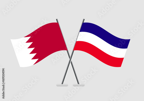 Bahrain and Los Altos vector flags with subtle lighting and polish
