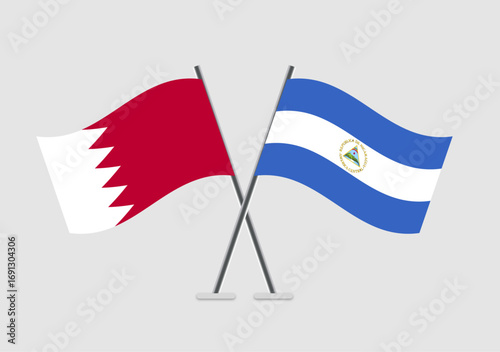 Bahrain and Nicaragua vector flags in event-ready vector format