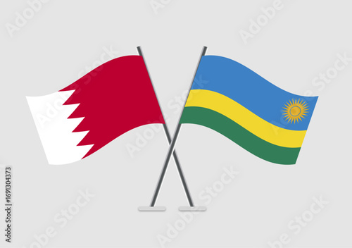 Bahrain and Rwanda vector flags with twin-flag composition
