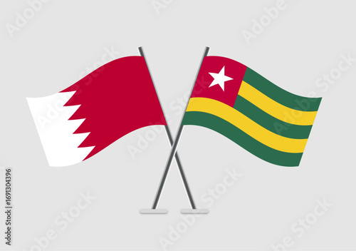 Bahrain and Togo vector flags with simple crossing alignment