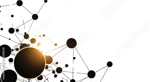 Abstract interconnected nodes and lines representing network connections and data flow