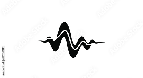Abstract sound wave graphic representing audio signal and rhythm