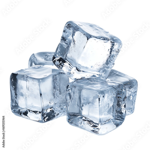 Crystal Clear Ice Cubes Refreshing Stock Photo for Drinks, Food, and More