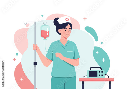 Compassionate Nurse Providing IV Therapy and Medical Care