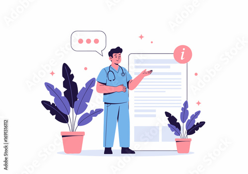 Doctor Explains Medical Information, Healthcare Professional Consultation