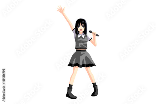 アイドル　女性　黒　歌う A