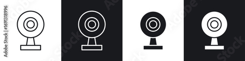 Webcam icon symbol collection on white background.