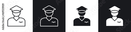 User pilot icon symbol collection on white background.