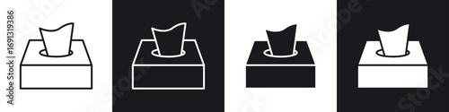 Tissue box icon symbol collection on white background.