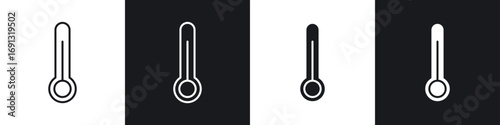 Temperature icon symbol collection on white background.